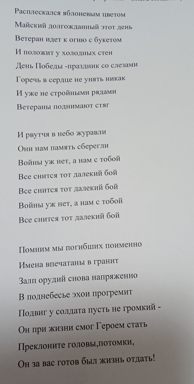 Песня ко Дню Победы"И рвутся в небо журавли"