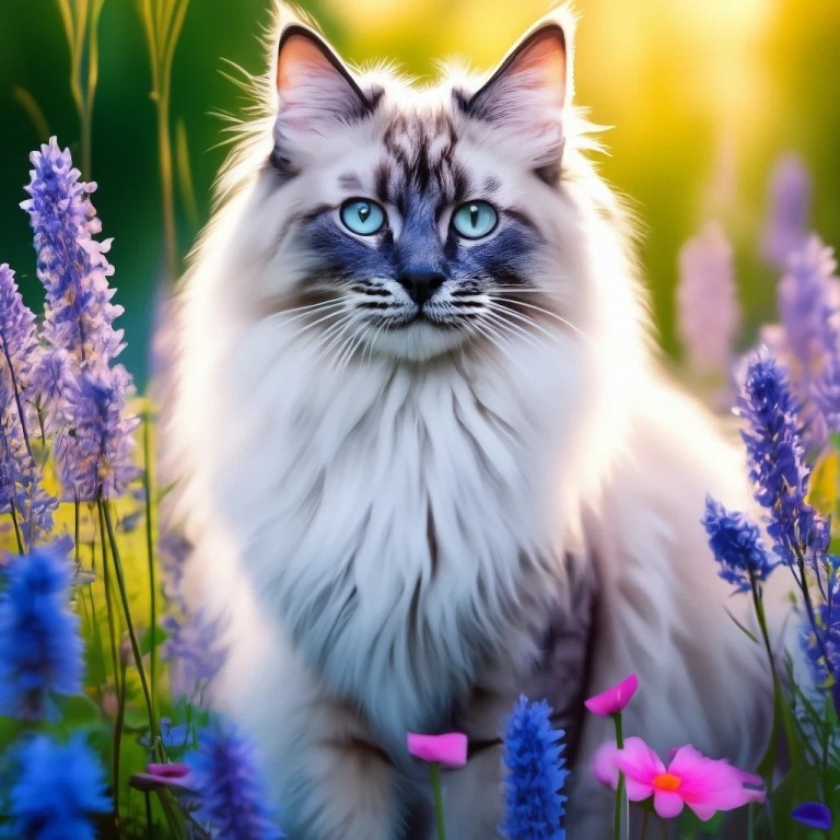 Пушистые штанишки у милого кота